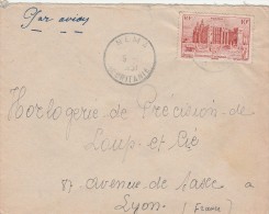 AOF Yvert  39  Sur Lettre Cachet NEMA Mauritanie 15/1/1951 - Brieven En Documenten