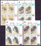 South Africa RSA -1987 - Beetles, Bugs, Insects - Control Blocks - Nuovi
