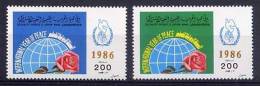 LIBYE 1986, ANNEE INTERNATIONALE PAIX, ROSES, 2 Valeurs, Neufs / Mint. R299 - Rose