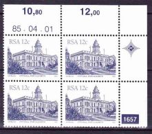 South Africa RSA - 1982 - South African Architecture - Definitive - City Hall Port Elizabeth - Control Block - Unused Stamps