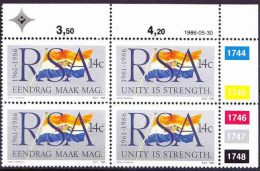 South Africa -1986 25th Anniversary Of The Republic Of South Africa - Control Block - Ungebraucht