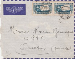 Sénégal Yvert 121 + 126 + PA 5 X 2 Sur Lettre Avion  DAKAR 1939 - Cartas & Documentos