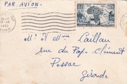 AOF Yvert  53 Rotary  Sur Lettre Avion NIAMEY Niger 19/12/1955 - Briefe U. Dokumente
