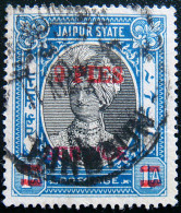 JAIPUR 1947 9p On 1a Man Singh II SERVICE USED SGO32 CV£4 - Jaipur