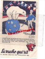 BUVARD LA VACHE QUI RIT - LE CIRQUE  N° 4- L'OURS BLANC BANQUISE - DOMPTEUR - FROMGE BEL  FROMAGERIES- CLOWN - CHEVAL - Alimentaire