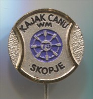 Rowing, Kayak, Canoe - Skopje, Macedonia, World Championships, Vintage Pin Badge, Bertoni Milano - Canoë