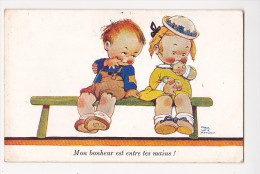 Cpa ATTWELL Mabel Lucie Couple Sur Banc Pommes Clochard Mon Bonheur Entre Tes Mains - Attwell, M. L.