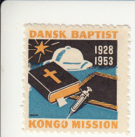 Denemarken Kerstvignet Cat. AFA-Julemaerker Danske Baptisters Afrikmission(Kongo) Jaar 1953 * - Local Post Stamps
