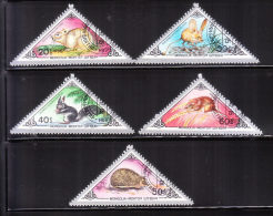 Mongolia 1984 Triangle Stamps Rodents 5v Used - Mongolië