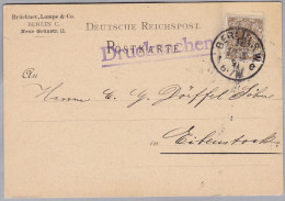 DR 1891-03-16 BERLIN SW Drucksache Mit 3Pf Perfin "B.L.C." Brückner Lampe & Co - Sonstige & Ohne Zuordnung