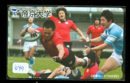 Télécarte  JAPON RUGBY (649) Sport Japan Phonecard * Telefonkarte Japan  * SPORT * - Sport