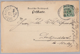 DR 1894-03-20 BINGERBRÜCK Postkarte 5Pf Perfin "S&R"Söck&Fischer" Kolenhandel - Other & Unclassified