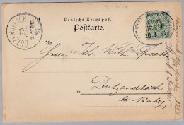 DR 1894-03-20 BINGERBRÜCK Postkarte 5Pf Perfin "S&R"Söck&Fischer" Kolenhandel - Sonstige & Ohne Zuordnung