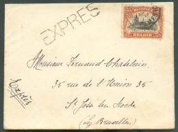 N°142 - 35 Centimes Obl. Télégraphique BRUXELLES (MIDI) * Sur Enveloppe En Exprès Vers St-Josse-ten-Noode - 10728 - 1915-1920 Albert I.