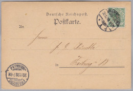 DR 1898-11-30 MANNHEIM Postkarte Mit 5Rp. Perfin "JE&C" Julius Eglinger 6 Comp. - Other & Unclassified