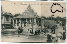 - 20 - Exposition Coloniale, MARSEILLE, 1906, Pavillon Du Laos, Super Animation, Ombrelles, Peu Courante, TBE, Scans. - Mostre Coloniali 1906 – 1922