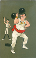 Haltères - Haltérophile - TBE - Dos Blanc - Weightlifting