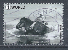 BELGIE  JAAR 2015  WAARDE 1WORLD GARNAALVISSER - Used Stamps