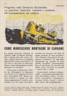 # CATERPILLAR TRACTOR Co.USA 1950s Italy Advert Pub Reklame Deutschland Progress Kohle - Trattori