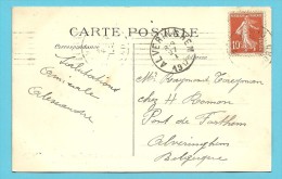 Kaart (Paris) Met Als Aankomst Stempel ALVERINGHEM Op 27/1/1917 - Niet-bezet Gebied