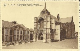 Diest -- Eglise  St.  Sulpice  (1417 - 1534)  Et  Hôtel  De  Ville.      ( 2 Scans ) - Diest