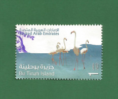 UAE ARABI / EMIRATES ARABES / VAE 2011 Greater Flamingo Of BU TINAH ISLAND Used Stamp As Scan Phoenicopterus Roseus Bird - Flamingo