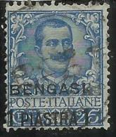 BENGASI 1901 SOPRASTAMPATO D'ITALIA ITALY OVERPRINTED 1 PI SU 25 C USATO USED OBLITERE' - Andere & Zonder Classificatie