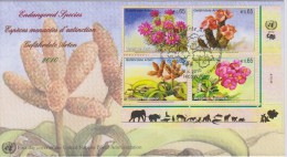 United Nations FDC Mi 639-642 Endangered Species - Pincushion Cactus - Hoodia - Tree Tumbo - Crown Of Thorns - 2010 - FDC