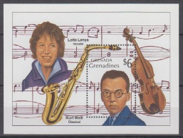 Sheet II, Gr. Grenadines Sc1119 Music, Singer Lotte Lenya, Composer Kurt Weill, Violin, Saxophone, Chanteur - Singers