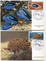 NOUVELLE-CALEDONIE CARTES- MAXIMUM DES PA 77/78 AQUARIUM DE NOUMEA OBLITERATION 1er JOUR NOUMEA 21 DEC. 1964 - Maximumkarten