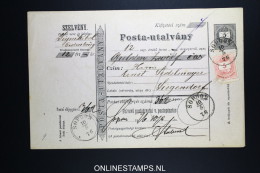 Ungarn Post-Begleitadresse 1876 - Postwaardestukken