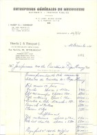 Lot De 2 Factures -  BEYNE - HEUSAY  1955 - HARDY J. & HANQUET J. - Entrepreneurs Menuisiers - 1950 - ...
