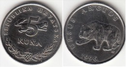 Croazia 5 Kuna 1996 (Mrki Medvjed) Km#11 - Used - Kroatien