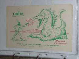 BUVARD Publicitaire    Lampes ZENITH Indien - Elektriciteit En Gas