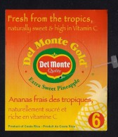 # PINEAPPLE DEL MONTE SIZE 6 BACK MODIFIED Fruit Tag Balise Etiqueta Anhanger Costa Rica Ananas Pina - Frutas Y Legumbres