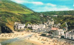 LLANGRANNOG - THE BEACH - Animation Avec Véhicules Et Baigneurs - Circulé, Petit Format, 2 Scans - Cardiganshire