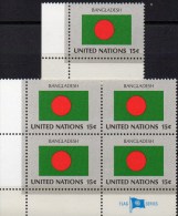 Flagge Bangladesch 1980 UNO New York 354,4-Block+Kleinbogen ** 5€ Bloque Hb Ms United Nation Flags Se-tenant Bf SURINAME - Sonstige & Ohne Zuordnung