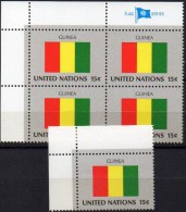 UNO Flagge Guinea 1980 New York 352,4-Block+Kleinbogen ** 5€ Bloque Hoja Hb Bloc Ms United Nation Flag Se-tenant Bf MALI - Other & Unclassified