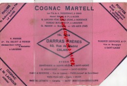 16 - COGNAC - BUVARD COGNAC MARTELL- DARRAS FRERES -53 RUE DE MADRID- COGNAC J.M. LACROUX  JARNAC- RHUM AUBOURG LE HAVRE - Alimentos