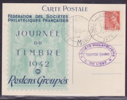 France Journée Du Timbre 1942 - Troyes - ....-1949