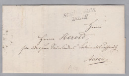 Heimat AG SCHINZNACH-DORF Langstempel Auf B.o.M.1857-10-31 Nach Aarau - ...-1845 Voorlopers