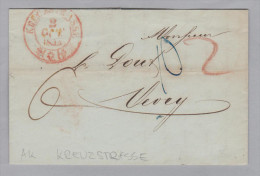Heimat AG KREUZSTRASSE 1845-10-03 Rot Brief Nach Vevey - ...-1845 Voorlopers