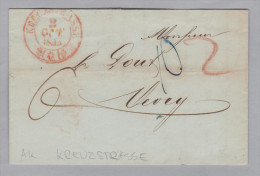 Heimat AG KREUZSTRASSE 1845-10-03 Rot Brief Nach Vevey - ...-1845 Vorphilatelie