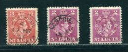 ST LUCIA GEORGE 6TH POSTMARKS - Ste Lucie (...-1978)