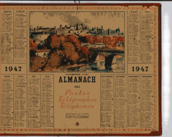 Almanach Des Postes  Télégraphes Et Téléphones 1947 - Carte Des Chemins De Fer - Big : 1921-40