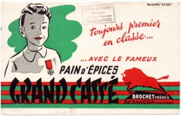 Buvard : Pain D'épices Grand Cassé, Brochet Frères à Besançon. Cachet Leroy Adrover à Noeux Les Mines. - Pan De Especias