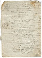 DOCUMENT NOTARIAL 1 FEUILLE PETIT F TIMBRE IMPERIAL FISCAL HUMIDE 25 CENTS 21/04/1811 - Certifié Payé JOIGNY LOOZE Yonne - Cachets Généralité