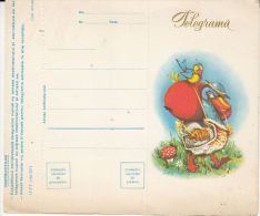 DUCK, EASTER EGG, MUSHROOM, LUXURY TELEGRAMME, UNUSED, 1968, ROMANIA - Télégraphes