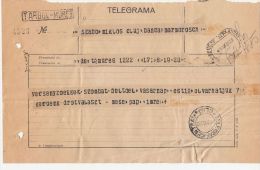 TELEGRAMME SENT FROM TARGU MURES TO CLUJ NAPOCA, 1929, ROMANIA - Télégraphes