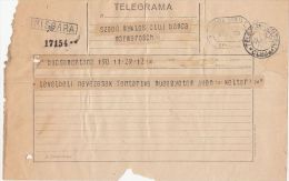 TELEGRAMME SENT FROM BOCSA TO CLUJ NAPOCA, 1929, ROMANIA - Telegraph
